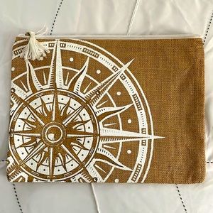 Mud Pie Jute Summertime Nautical Clutch Compass Design